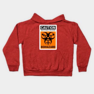 boi hazard - social contagion - safety orange Kids Hoodie